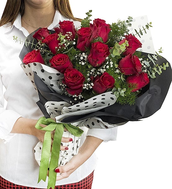 13 Kırmızı Gül Buketi 
